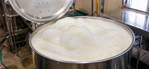 豆腐を作りですりつぶした大豆を似ているときの大量の泡